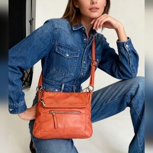 Fossil Vibrant Orange Crossbody Bag